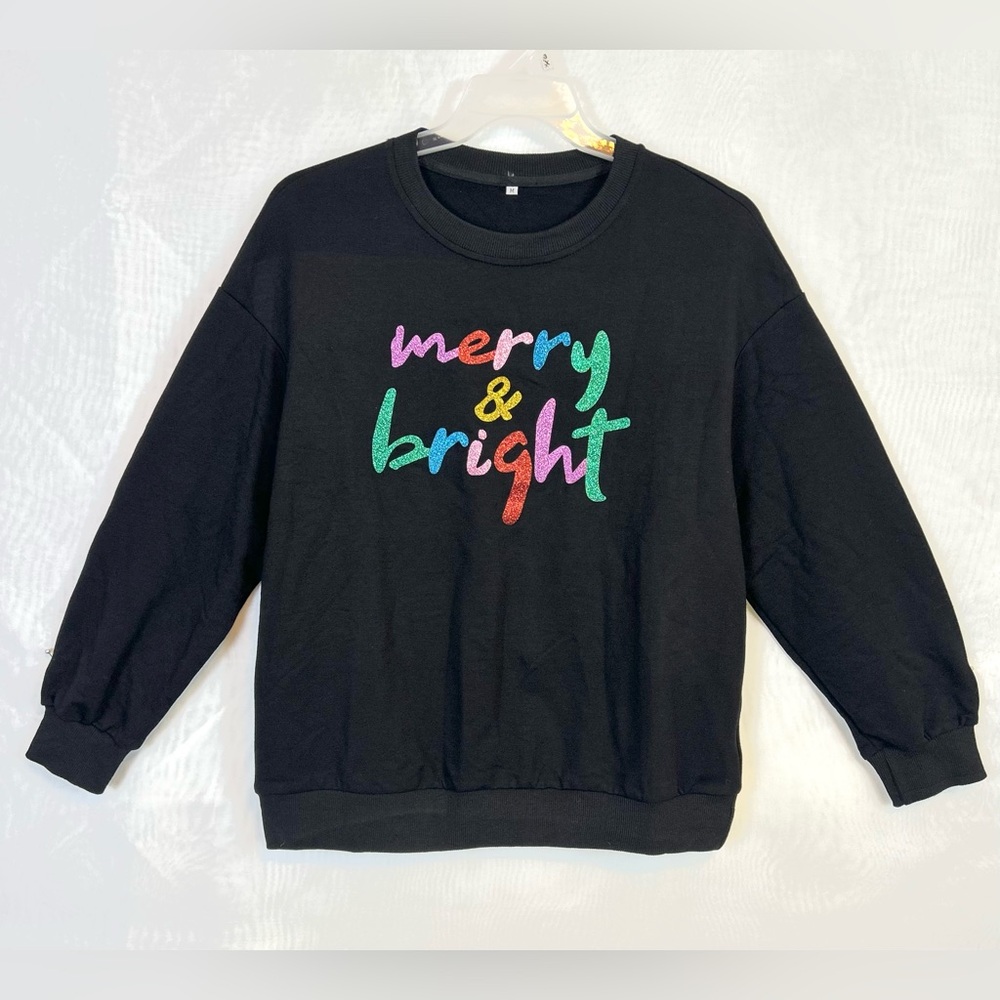 New Merry & Bright Women’s Holidays Sweatshirt / Size Medium